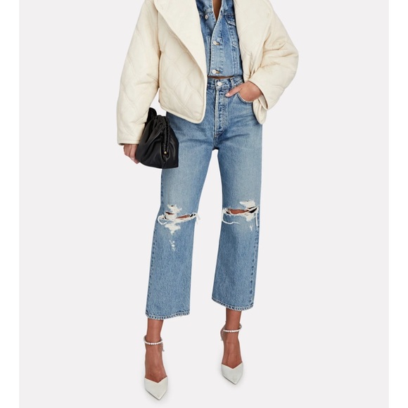Agolde Denim - AGOLDE 90s Crop Distressed Jeans